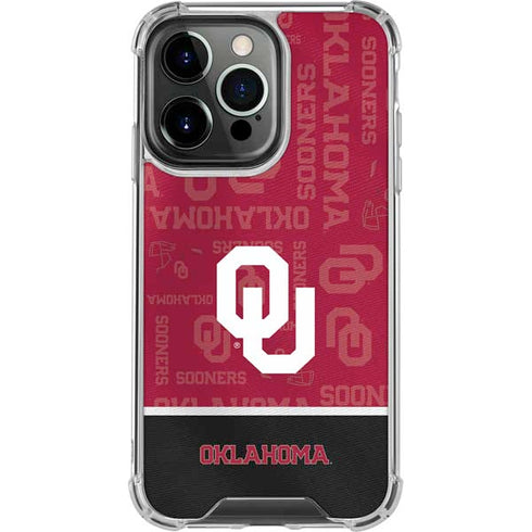 University of Oklahoma Split Jersey iPhone 15 Pro Clear Case
